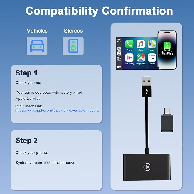 LXJADAP Wireless CarPlay Adapter 2025 Upgrade Wired CarPlay to Wireless - Image 6