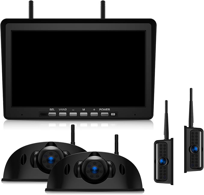 10.1" RV Backup Camera Wireless System Plug and Play, Pre-Wired by ZEROXCLUB