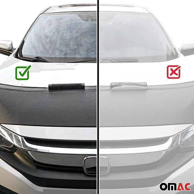 OMAC Car Bonnet Mask Hood Bra for Toyota Yaris 2013-2020 Black 1 Pc - Image 8