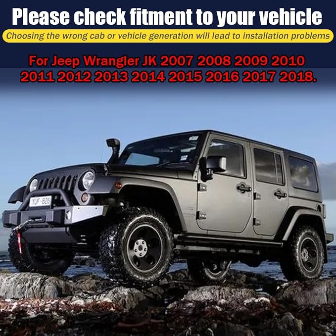 Rain Guards for Jeep Wrangler JK 2007-2018, in-Channel Side Window Deflectors - Image 6