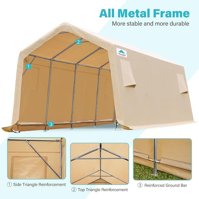 ADVANCE OUTDOOR Heavy Duty 10X20 ft Carport Outdoor Patio Portable Canopy - Image 2