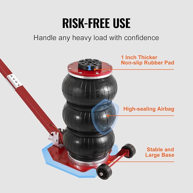 VEVOR Air Jack, 3 Ton/6600 lbs Triple Bag Air Jack, Air Bag Jack Lift Range - Image 5