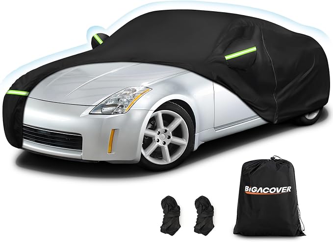 Car Cover Waterproof for 2003-2009 Nissan 350Z, 210D Oxford Cloth by BIGACOVER