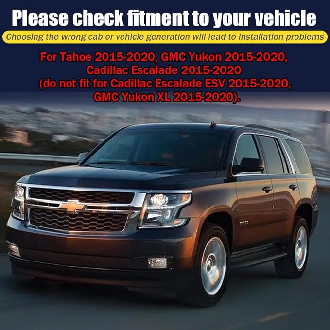 Rain Guards for Chevrolet Tahoe/GMC Yukon 2015-2020, Tape-on Side Window - Image 6