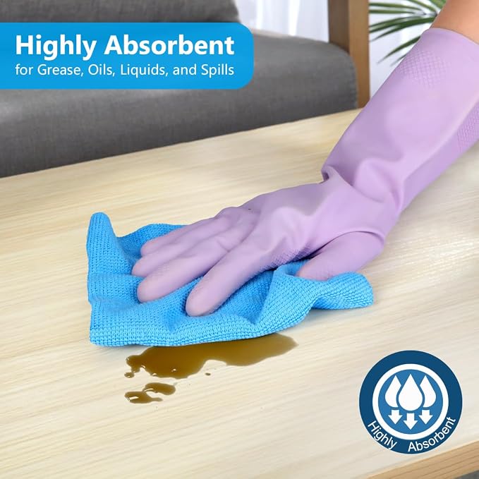 GLIMGLINT Microfiber Cleaning Cloth, 100 Pack Cleaning Rags, Ultra Absorbent - Image 2