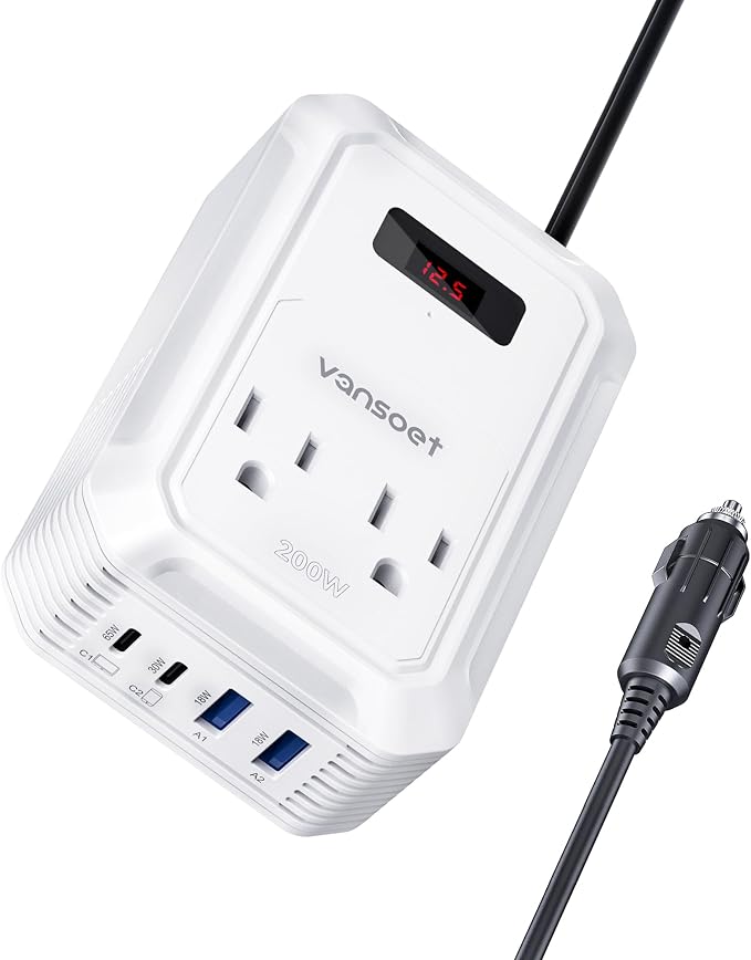 200W Car Power Inverter DC 12V to 110V AC Inverter by vansoet