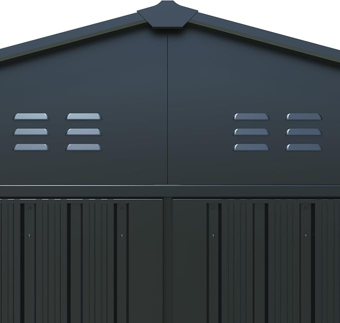 KUIKUI Metal Garage Shed Without Floor, 10x20FT Heavy Duty Outdoor Shed and - Image 8