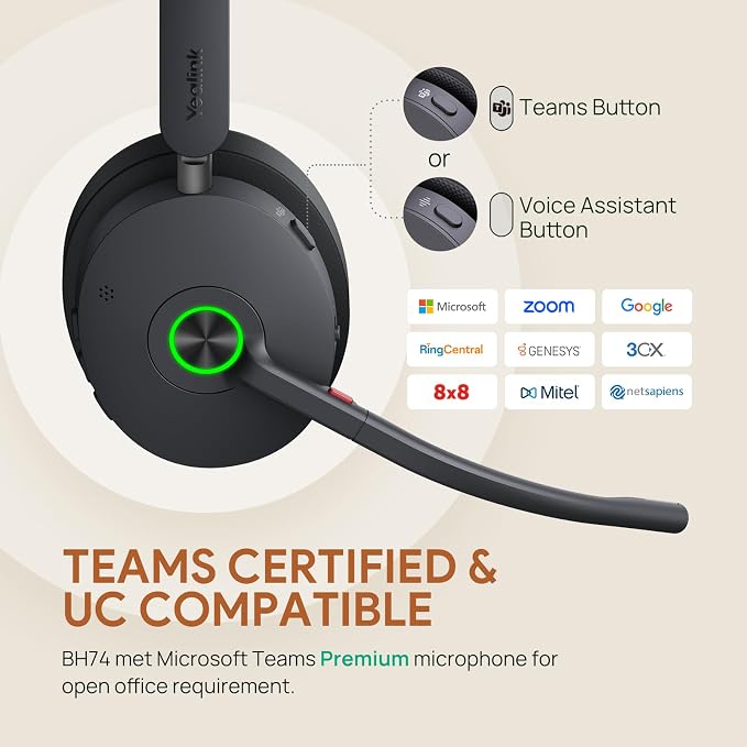 Yealink BH74 Active Noise Canceling Wireless Headset - Image 5