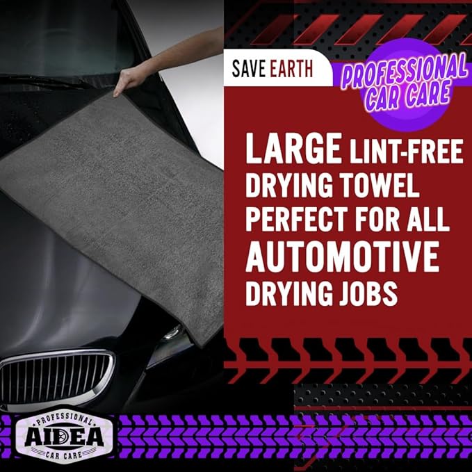 AIDEA Microfiber Towels for Cars-2PK, Large Professional Car Drying Towel - Image 6