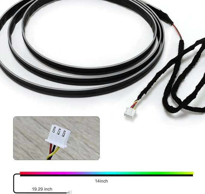 Dreamcolor Acrylic Interior Car LED Strip Light 14-inch, which fit - Image 2