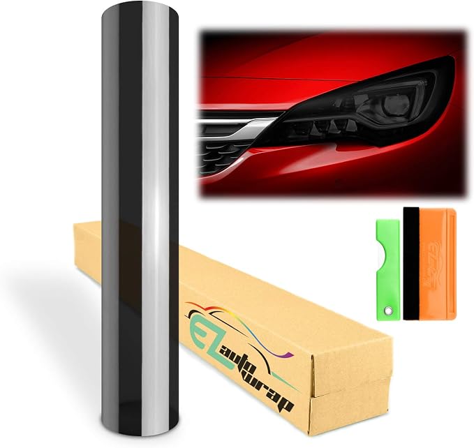 Free Tool Kit 12"x36" Glossy Dark Black Smoke Headlight Taillight Fog Light by Unknown