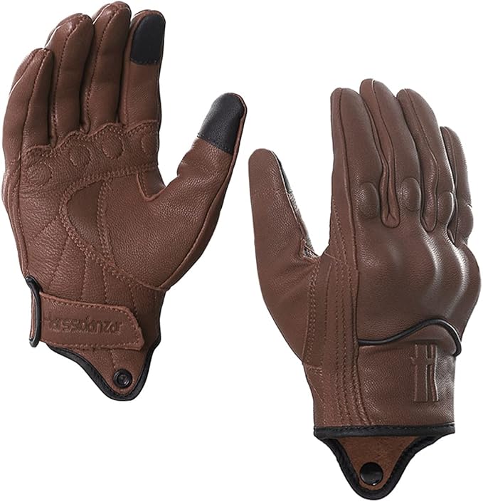 Harssidanzar Women's Motorcycle Gloves, Leather Motorcycle Gloves, Motorbike by Harssidanzar