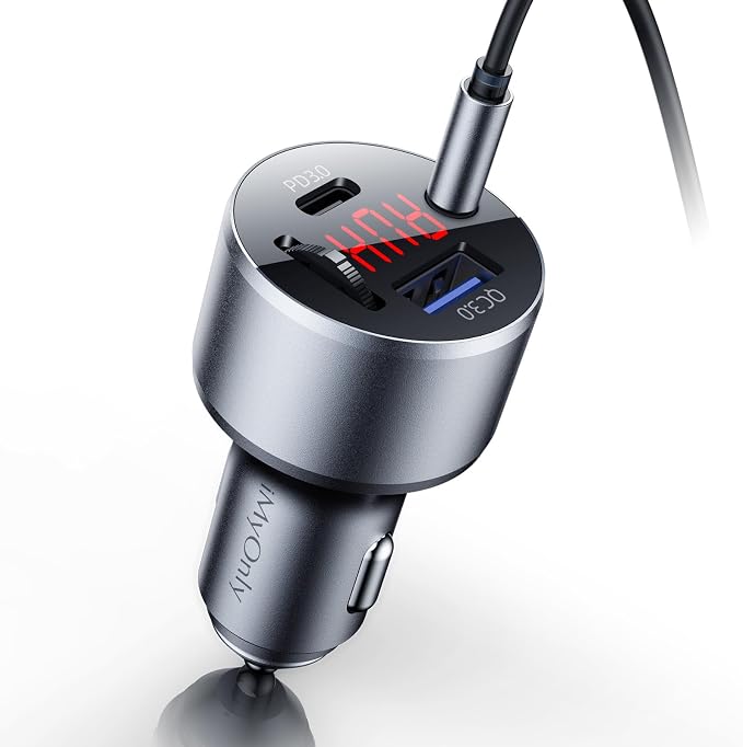 AUX Car Adapter FM Transmitter, iMyOnly QC/PD All-Metal Bluetooth V5.3 AUX - Image 7