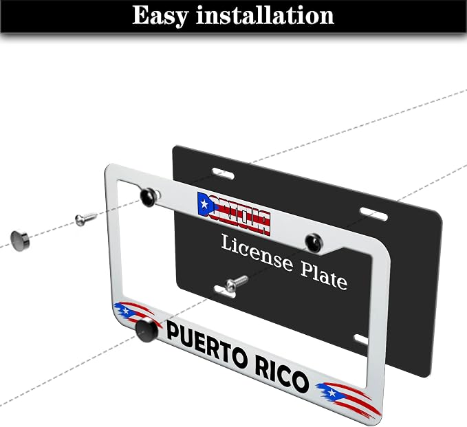 License Plate Holder for Women Multicolor License Plate Frames for Men Boricua - Image 7