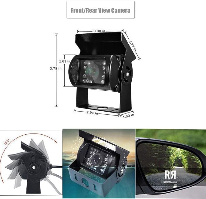 Backup Camera Kit 7 inch 4-Spilt Monitor Rear View Cameras - Image 3