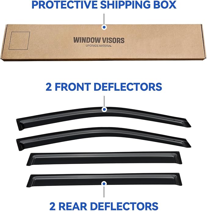Window Visors Rain Guards for 2014 2015 2016 2017 2018 2019 Toyota Highlander - Image 5
