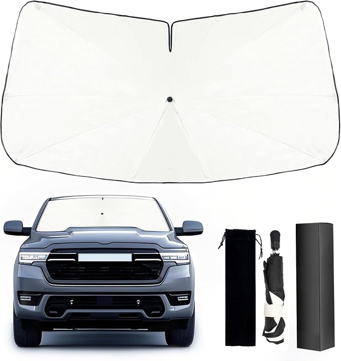 2019-2025 Upgraded for Ram 1500 Sunshade, Portable Foldable Sunshade Accessories by Raspillere