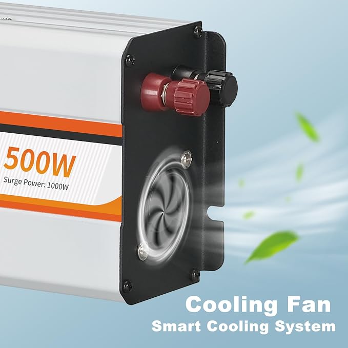 500W Power Inverter, DC 12V to 120V AC Converter - Image 7