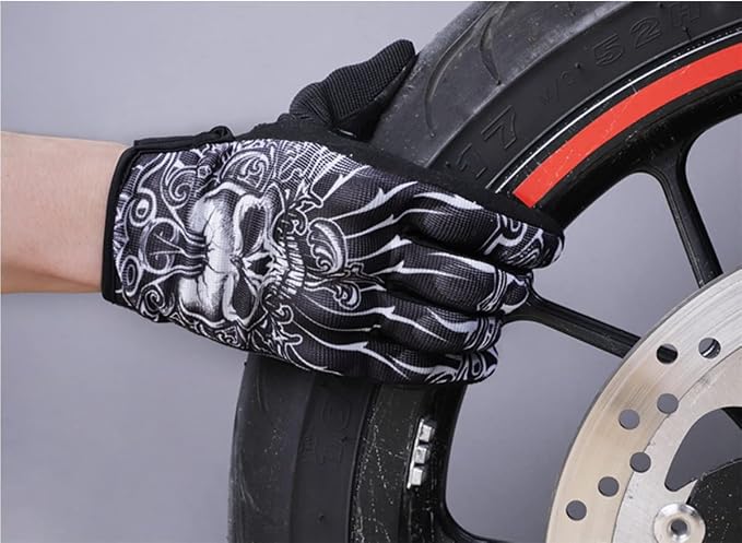 Skull Ghost Touchscreen Compatible Riding MTB Bike Gloves - Image 6