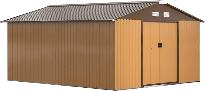 Outsunny 11' x 13' Outdoor Storage Shed, Garden Tool Metal Shed by Outsunny