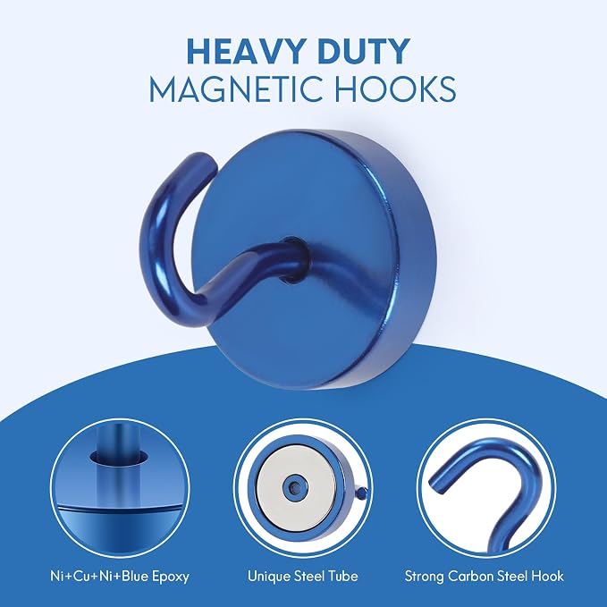Neosmuk Magnetic Hooks, Cruise Ship Essentials, 80lb+ Heavy Duty Magnetic Hooks - Image 6