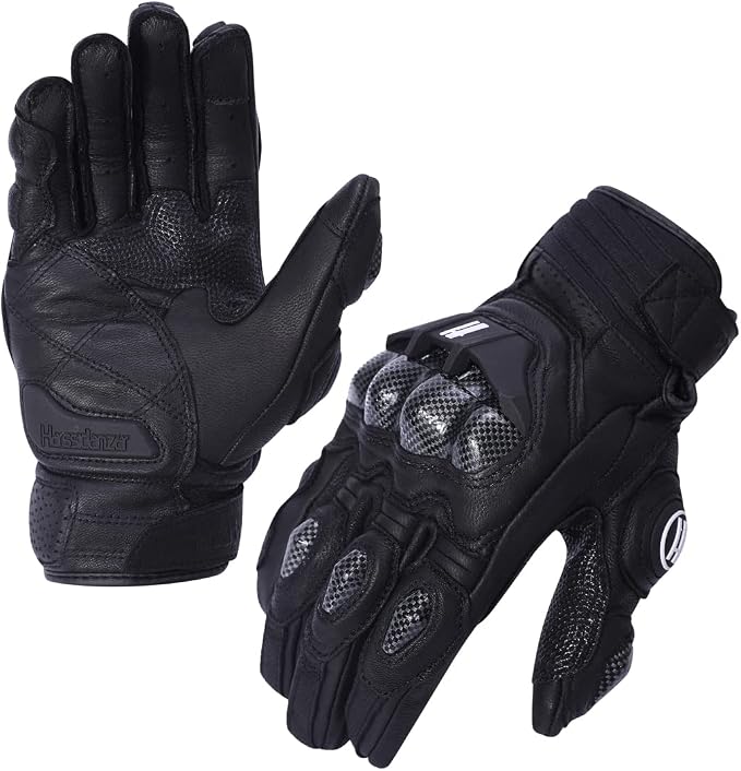 Harssidanzar Breathable Leather Motorcycle Gloves Touchscreen - Image 5