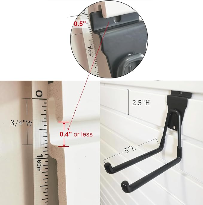 Slatwall Hooks, Garage Slatwall Accessories, 14 Pack Utility Hooks - Image 6