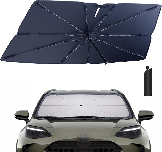 Windshield Sun Shade Umbrella for 2021-2025 Toyota Yaris Accessories: Custom by HIMUMOY