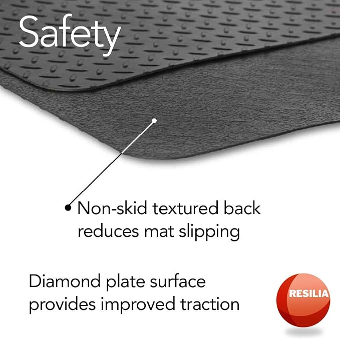 RESILIA Garage Mat, Prevents Stains Decorative Embossed Diamond Plate Pattern - Image 6