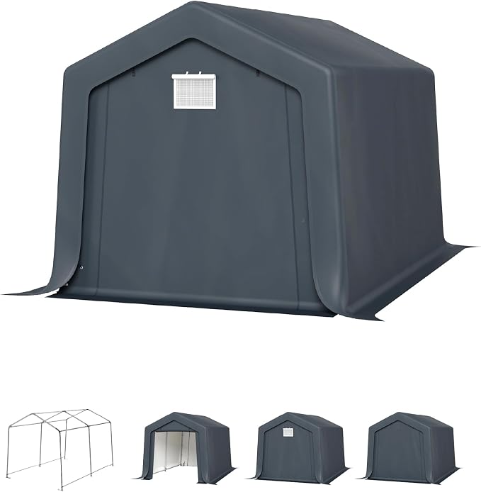 PHI VILLA 8'x12'x7.3' Outdoor Portable Storage Shelter Shed Garage - Image 6