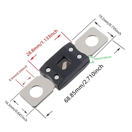 60A MEGA High Current Fuse - 60 Amp Bolt-on Fuse - Image 2