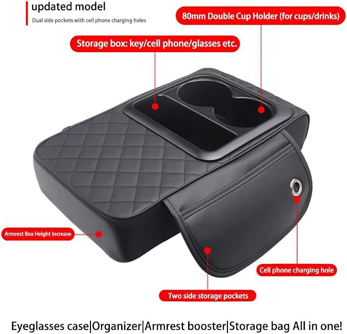 Universal Car Armrest Cushion Organizer - Image 4