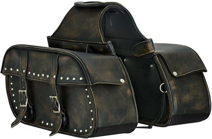 GARGOYLE BELLS Motorcycle Saddle Bags Leather Motorcycle Luggage Bag by GARGOYLEBELLS