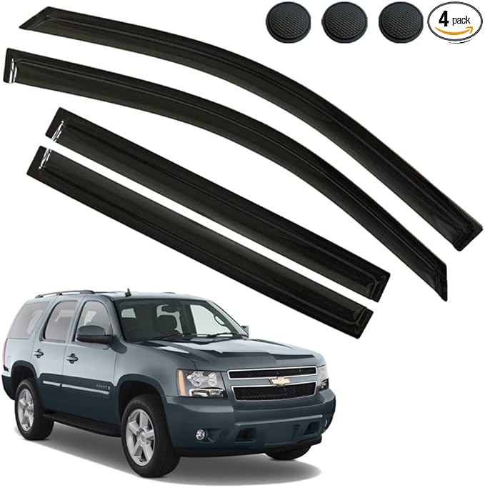Rain Guards for Chevrolet Tahoe/GMC Yukon 2015-2020, Tape-on Side Window by LETINGFAR