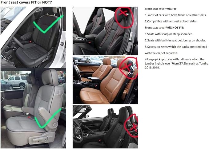 Seat Covers Full Set, Waterproof Leather Seat Covers - Image 6
