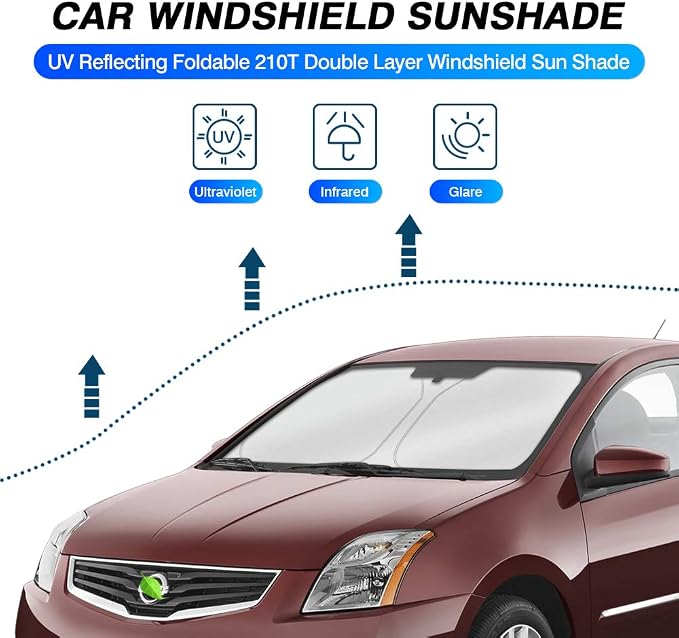 KUST Windshield Sun Shade for Nissan Sentra 2007-2012 Accessories Custom Fit - Image 2