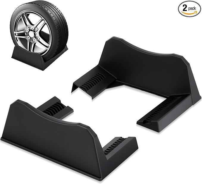 2 Pcs Car Tire Display Stand Wheel Display Rack Adjustable Width Rim Storage by Colingmill