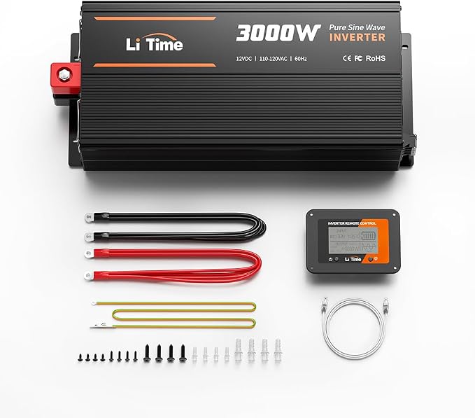 LiTime 3000W Pure Sine Wave Inverter 12V DC to 120V AC Converter by LiTime