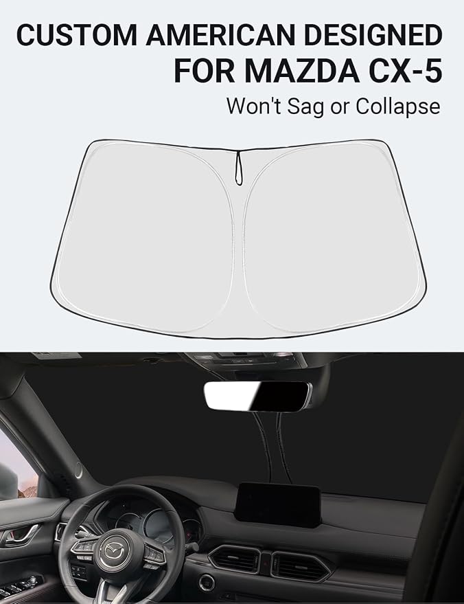 Proadsy for Mazda CX-5 2017-2024 2025 Windshield Sun Shade 4-Layer Foldable - Image 2