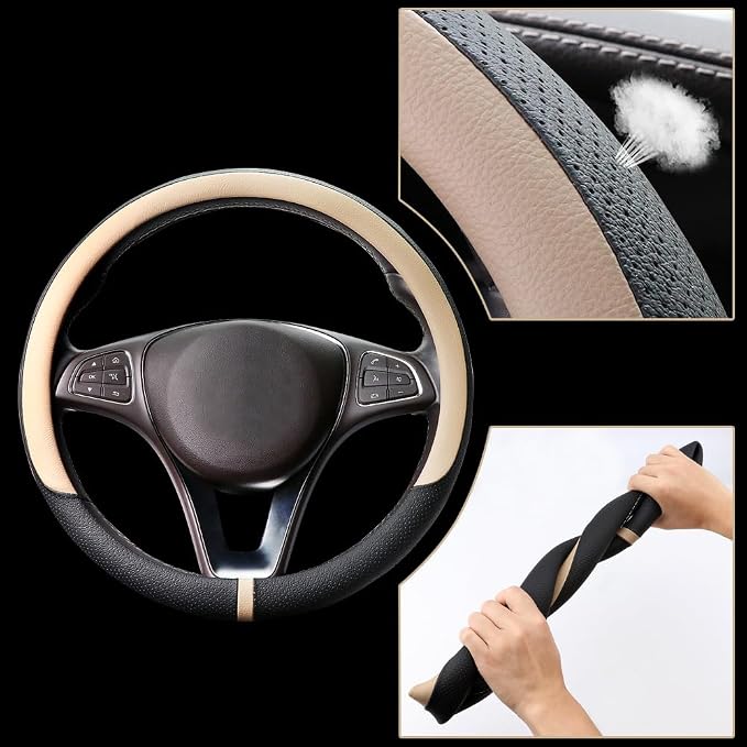 COFIT Breathable Car Steering Wheel Cover 15 inch Auto Universal Leather Wrap - Image 3