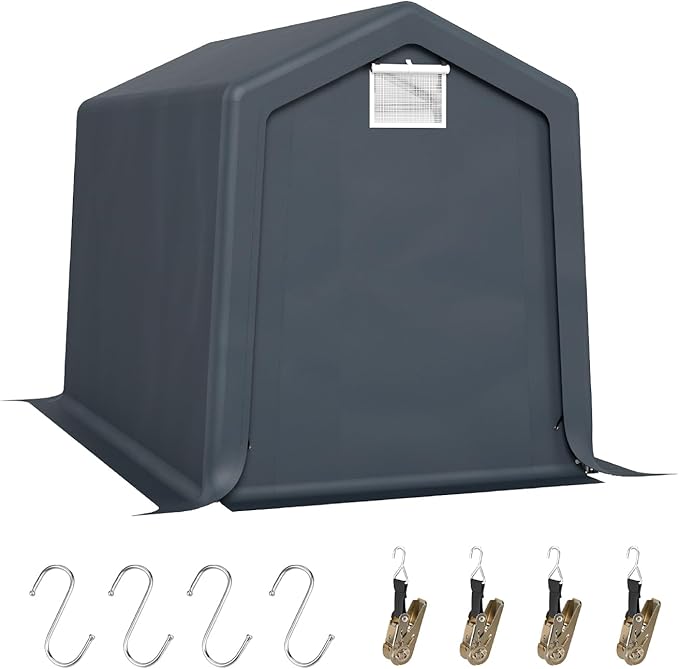 GREEN PARTY Storage Shelter Shed, 6x10 ft Portable Shed Outdoor Carport by GREENPARTY