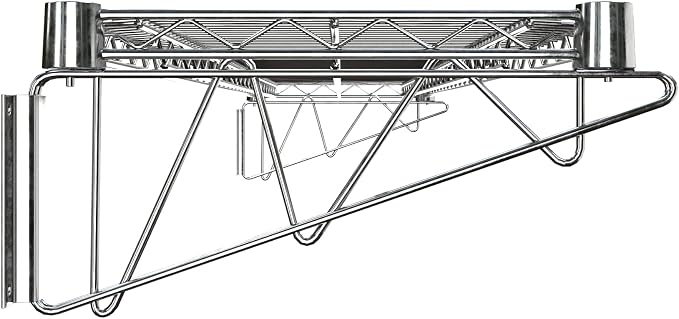 14" x 60" Chrome Wire Wall Mount Shelf - Image 4