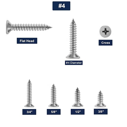 #4 x 5/8" Wood Screw 100Pcs 18-8 Stainless Steel Screws Flat Head Phillips Fast - Image 3