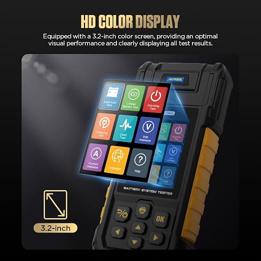 AUTOOL Car Battery Tester 12V 24V Automotive Battery Load Tester 30-2000 CCA - Image 7