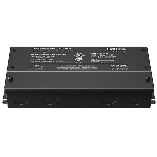 EMITEVER Dimmable Led Driver, 80W AC 110V-277V to DC 24V Transformer, 5-in-1 - Image 7