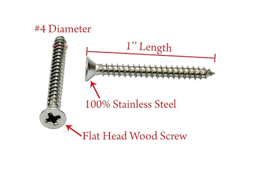 Bolt Dropper 100 Pack #4 x 1in Wood Screw - Image 2