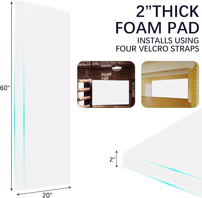 PROGOAL 60"/72" High Gym Wall Padding 2"/4" Thick Foam Basketball Court Wall - Image 5