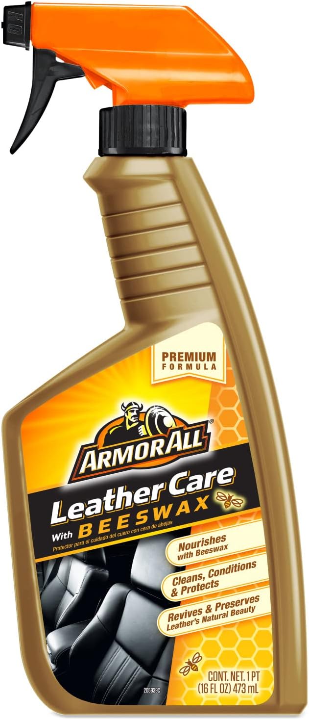 Armor All Car Leather Cleaner Spray, Beeswax Leather Care Spray by ArmorAll