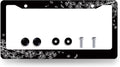 Black White Cherry Blossom License Plate Frame Butterfly Flower License Plate by RNKATIH