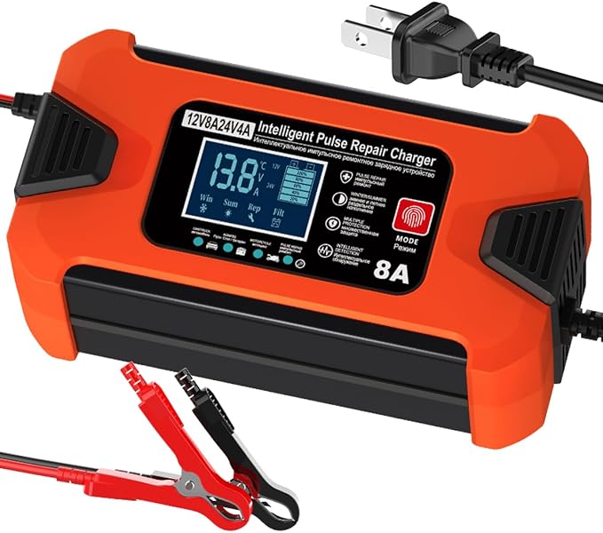 ZiYiJuan 8-Amp Smart Car Battery Charger and Maintainer, 12V/24V Automatic - Image 8